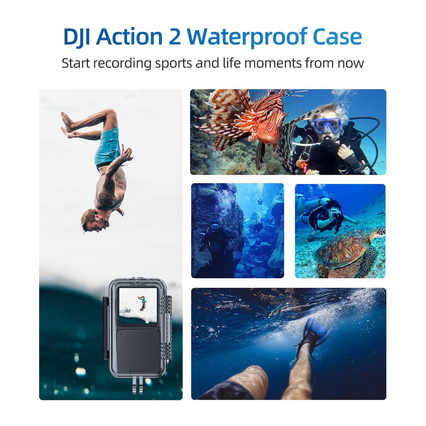 Uniqkart OA-WTP-002 For DJI Action 2 45m Diving Protective Case Sport Camera Waterproof Shell Housing