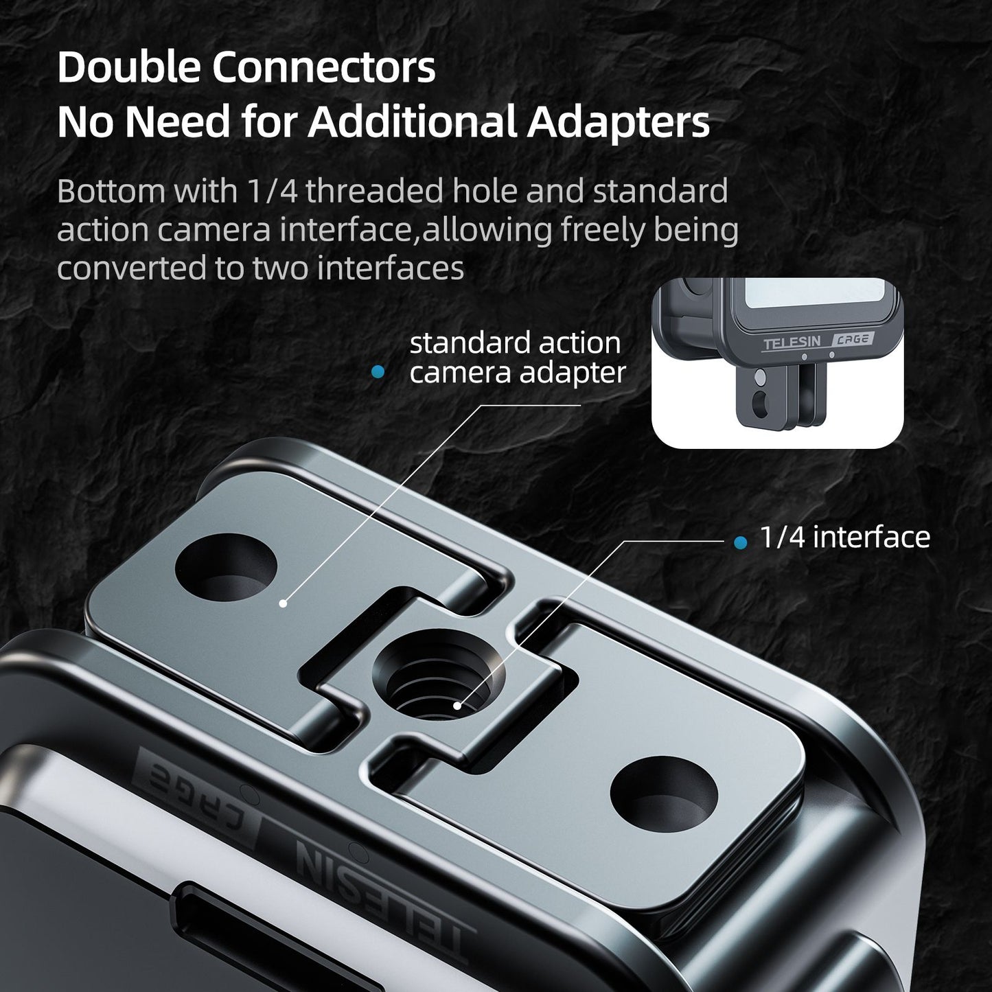 Uniqkart OA-FMS-002 For DJI Action 2 Aluminum Alloy Cage Camera Protective Frame Case