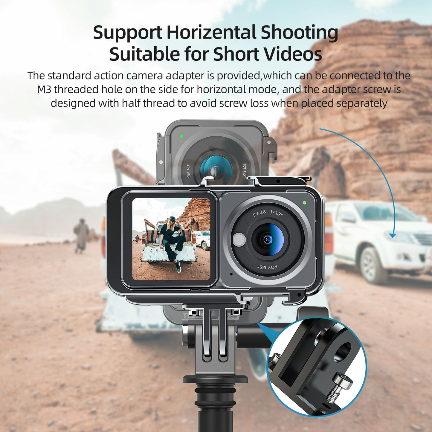 Uniqkart OA-FMS-002 For DJI Action 2 Aluminum Alloy Cage Camera Protective Frame Case