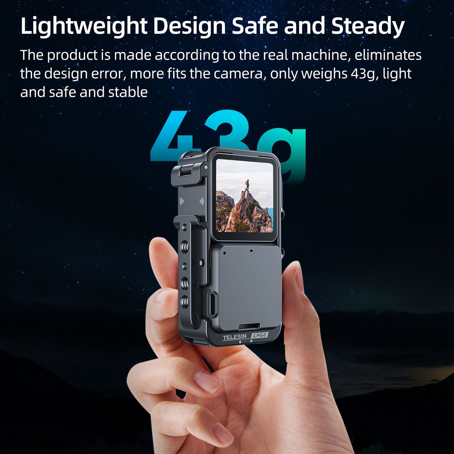 Uniqkart OA-FMS-002 For DJI Action 2 Aluminum Alloy Cage Camera Protective Frame Case