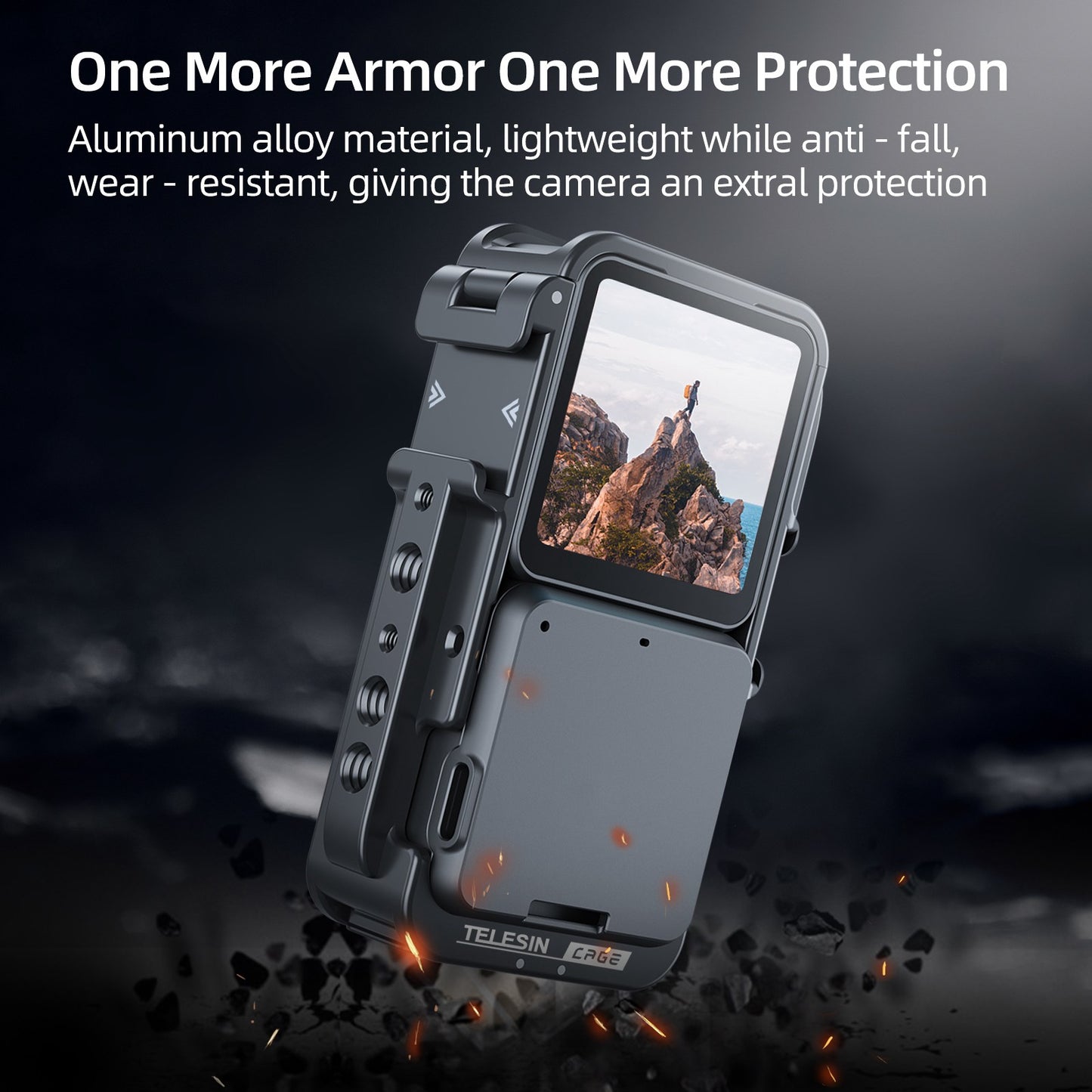 Uniqkart OA-FMS-002 For DJI Action 2 Aluminum Alloy Cage Camera Protective Frame Case