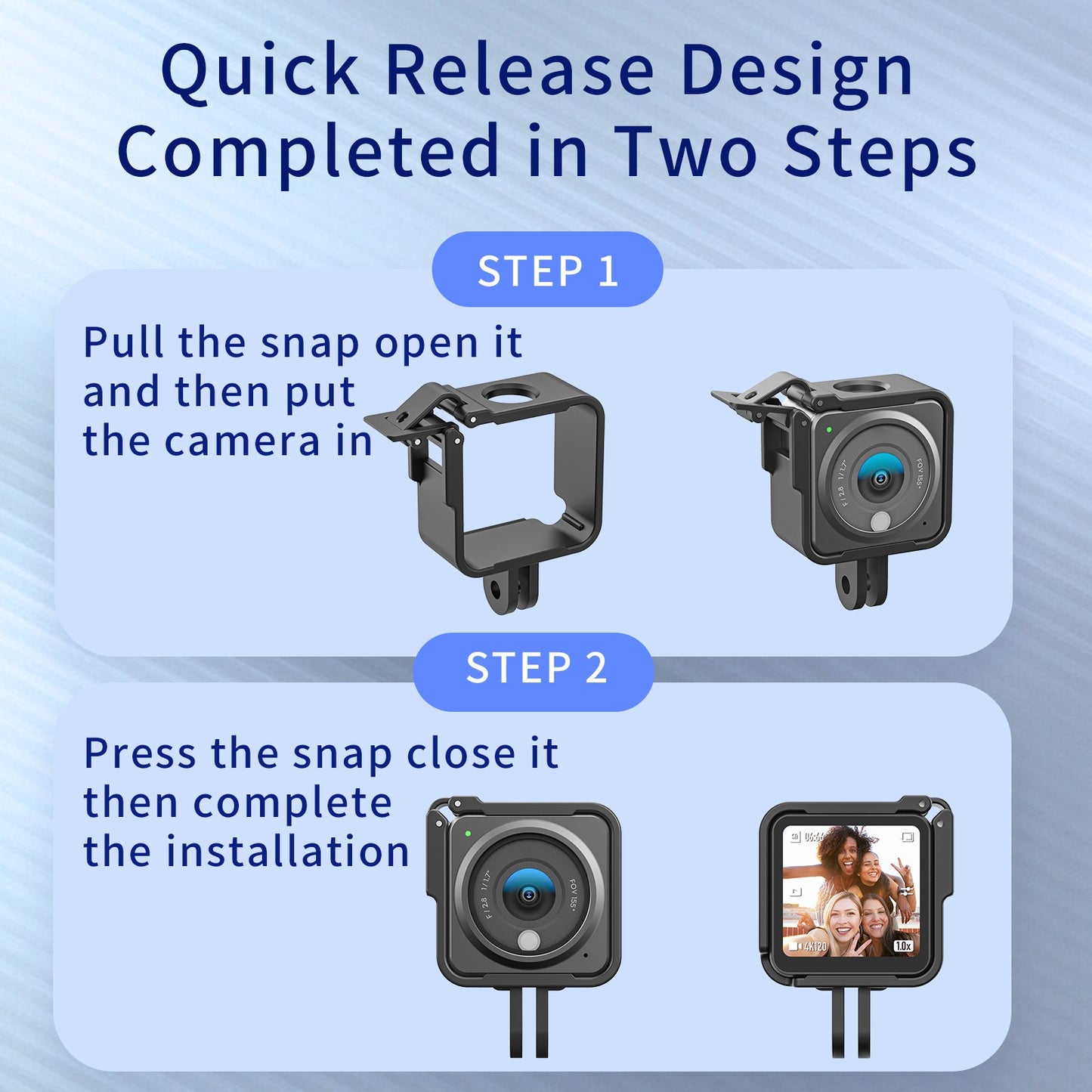 Uniqkart OA-FMS-001 For DJI Action 2 Camera Frame ABS+PC Housing Cage Vlogging Accessories Shockproof Protection Case