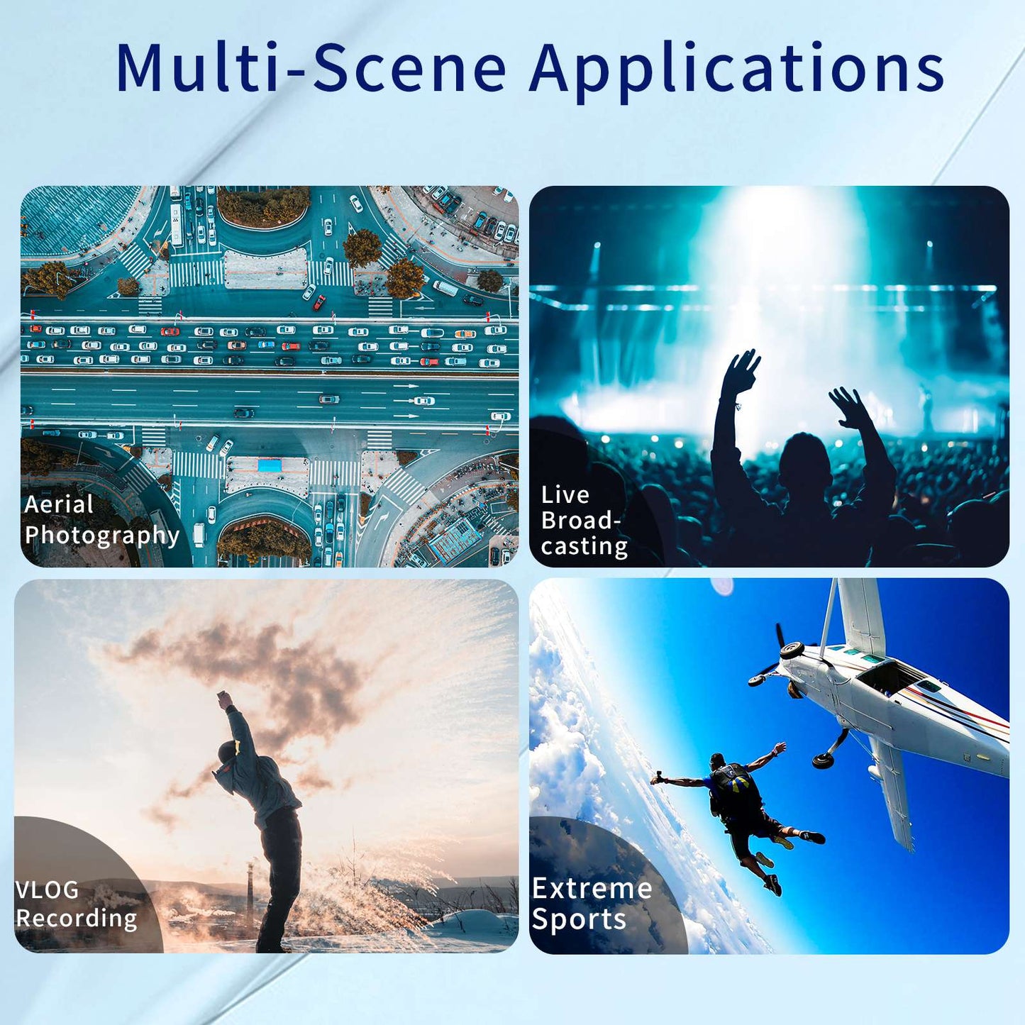 Uniqkart OA-FMS-001 For DJI Action 2 Camera Frame ABS+PC Housing Cage Vlogging Accessories Shockproof Protection Case