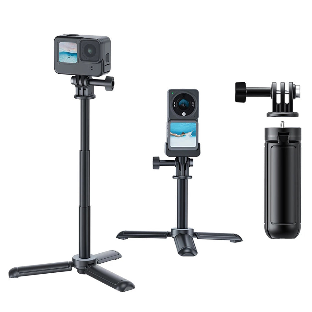 TELESIN OA-RCSS-001 Portable Mini Selfie Stick Retractable Tripod Mount Stand with GoPro Adapter for Action Camera