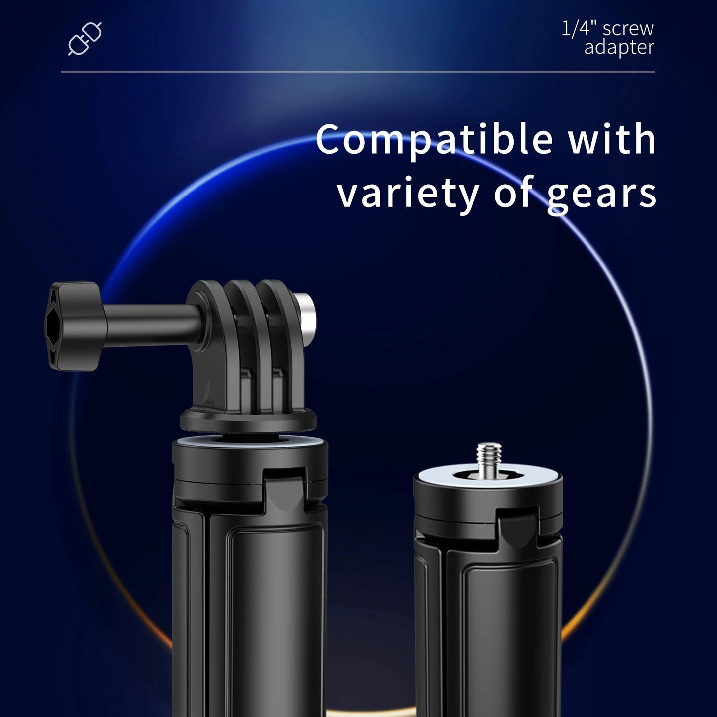 TELESIN OA-RCSS-001 Portable Mini Selfie Stick Retractable Tripod Mount Stand with GoPro Adapter for Action Camera