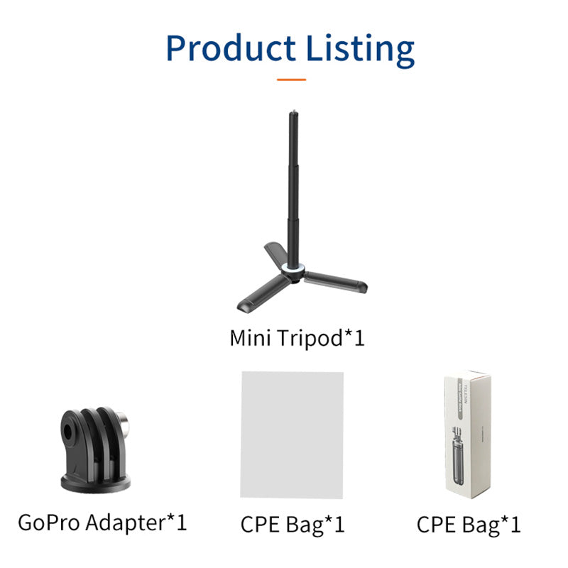 TELESIN OA-RCSS-001 Portable Mini Selfie Stick Retractable Tripod Mount Stand with GoPro Adapter for Action Camera