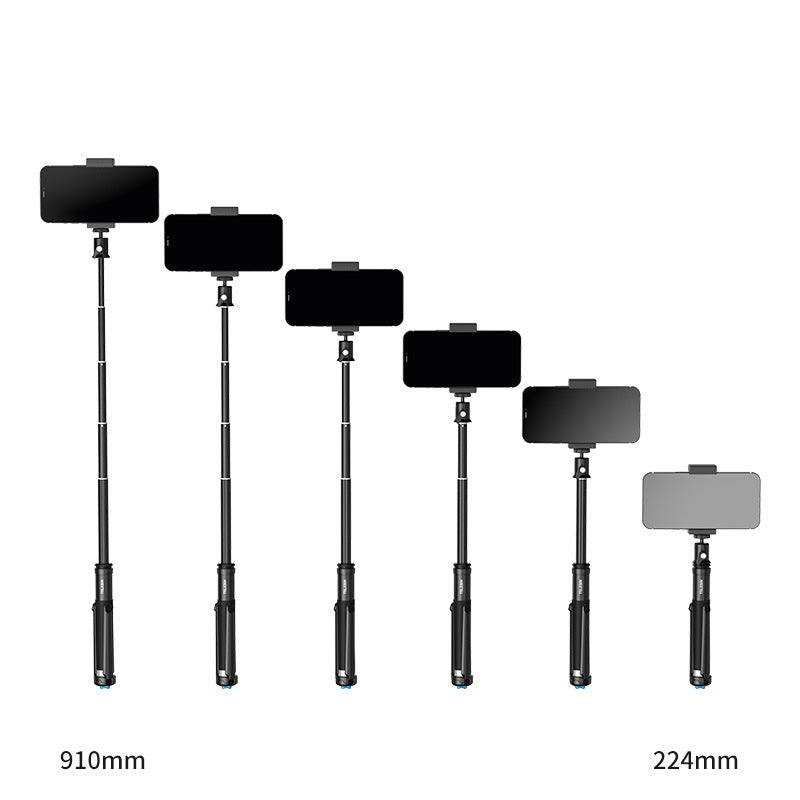 TELESIN GP-MNP-094-D 0.9m Portable Selfie Stick Aluminum Alloy Extendable Selfie Stick with Phone Holder Support Multi-Angle Rotating for Photography Live Streaming