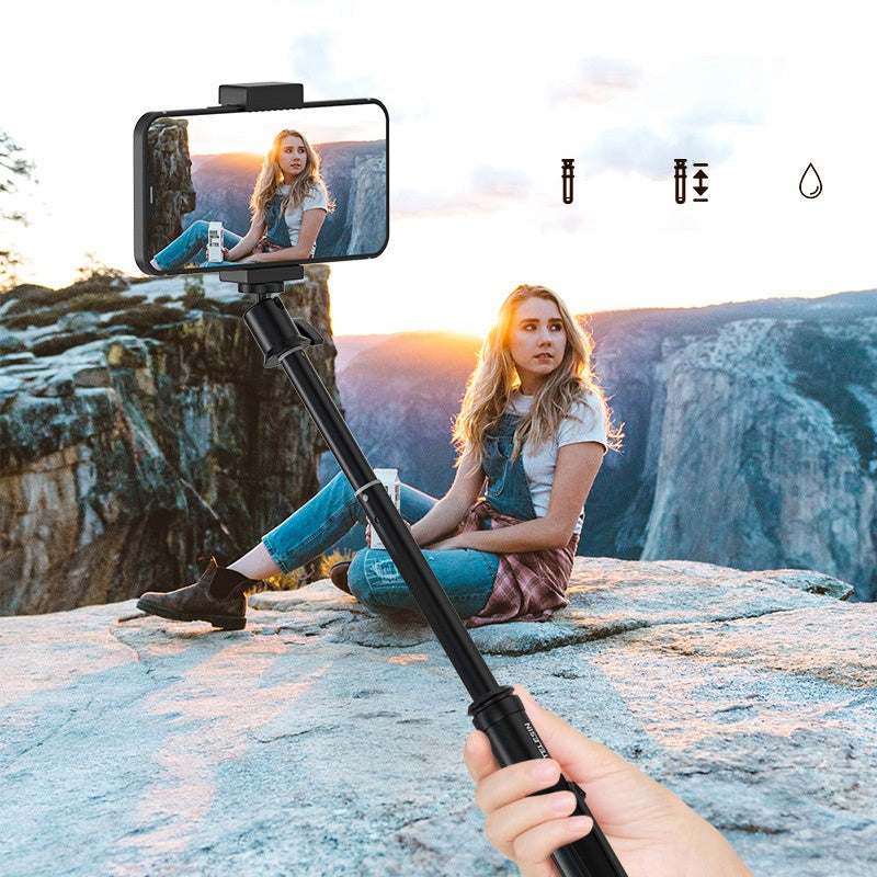 TELESIN GP-MNP-094-D 0.9m Portable Selfie Stick Aluminum Alloy Extendable Selfie Stick with Phone Holder Support Multi-Angle Rotating for Photography Live Streaming
