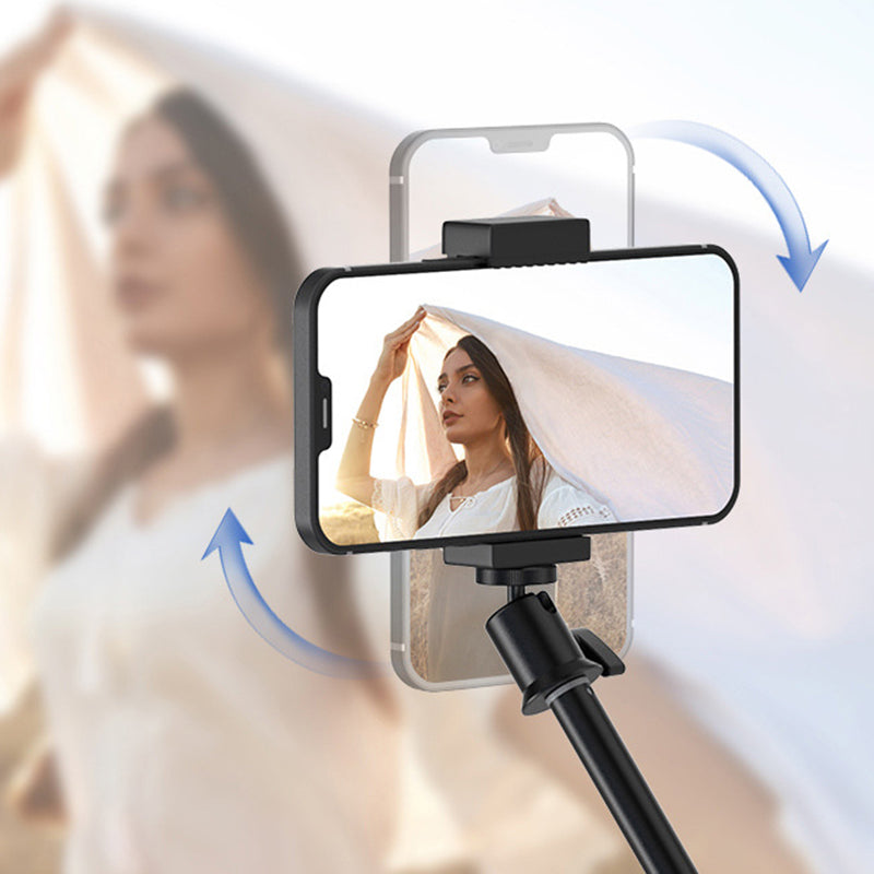 TELESIN GP-MNP-094-D 0.9m Portable Selfie Stick Aluminum Alloy Extendable Selfie Stick with Phone Holder Support Multi-Angle Rotating for Photography Live Streaming