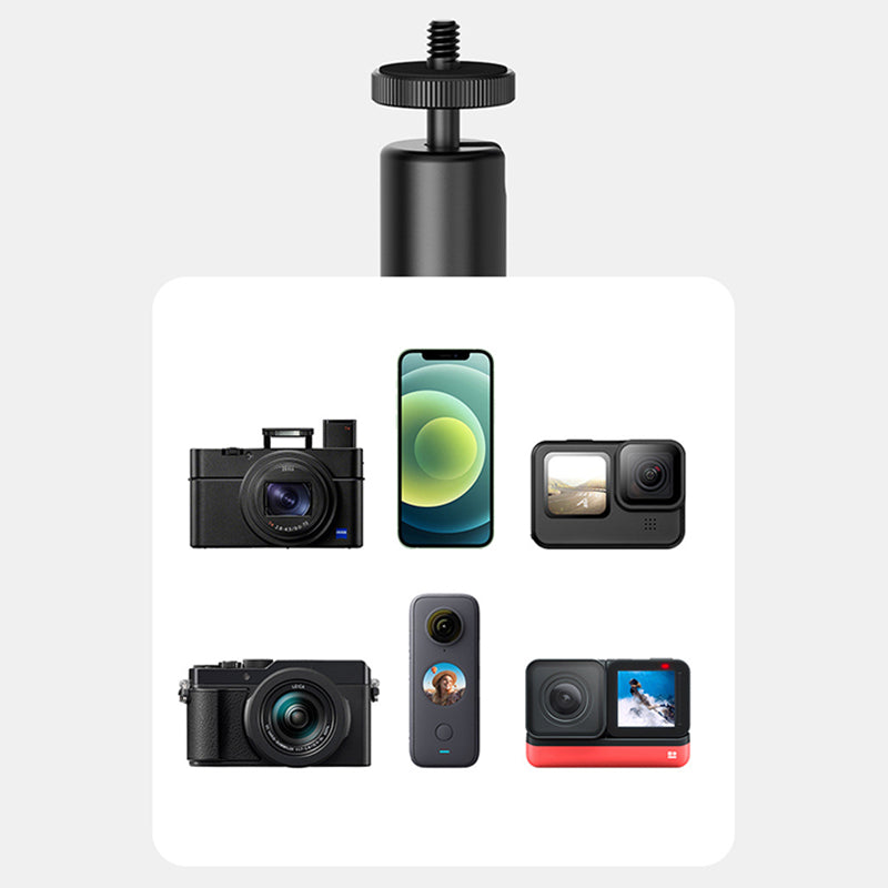 TELESIN GP-MNP-094-D 0.9m Portable Selfie Stick Aluminum Alloy Extendable Selfie Stick with Phone Holder Support Multi-Angle Rotating for Photography Live Streaming