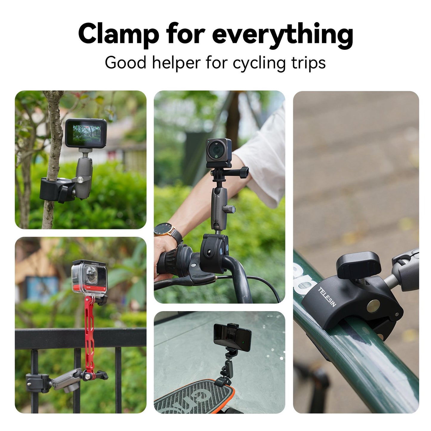 Uniqkart GP-HBM-001 Motorcycle Bicycle Camera Holder Handlebar Mount Aluminum Alloy Action Camera Phone Bracket