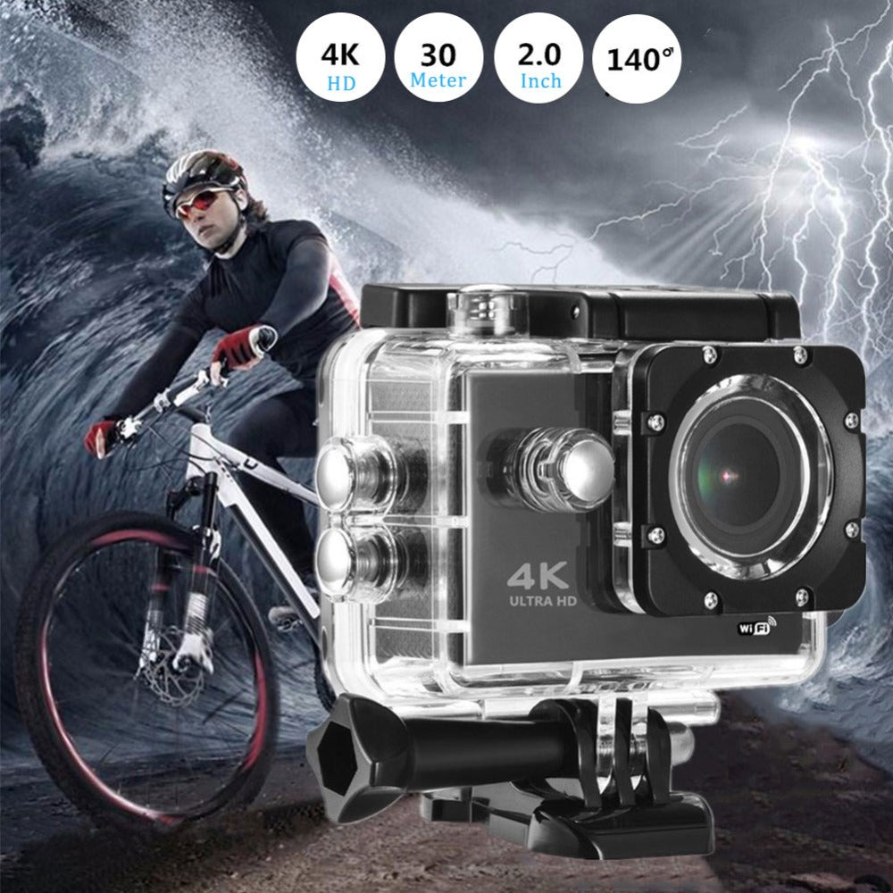 SJ4000 SD3H-2 4K 30FPS WiFi Action Camera Ultra HD Extreme Sports DV Camera with Waterproof Case - Yellow