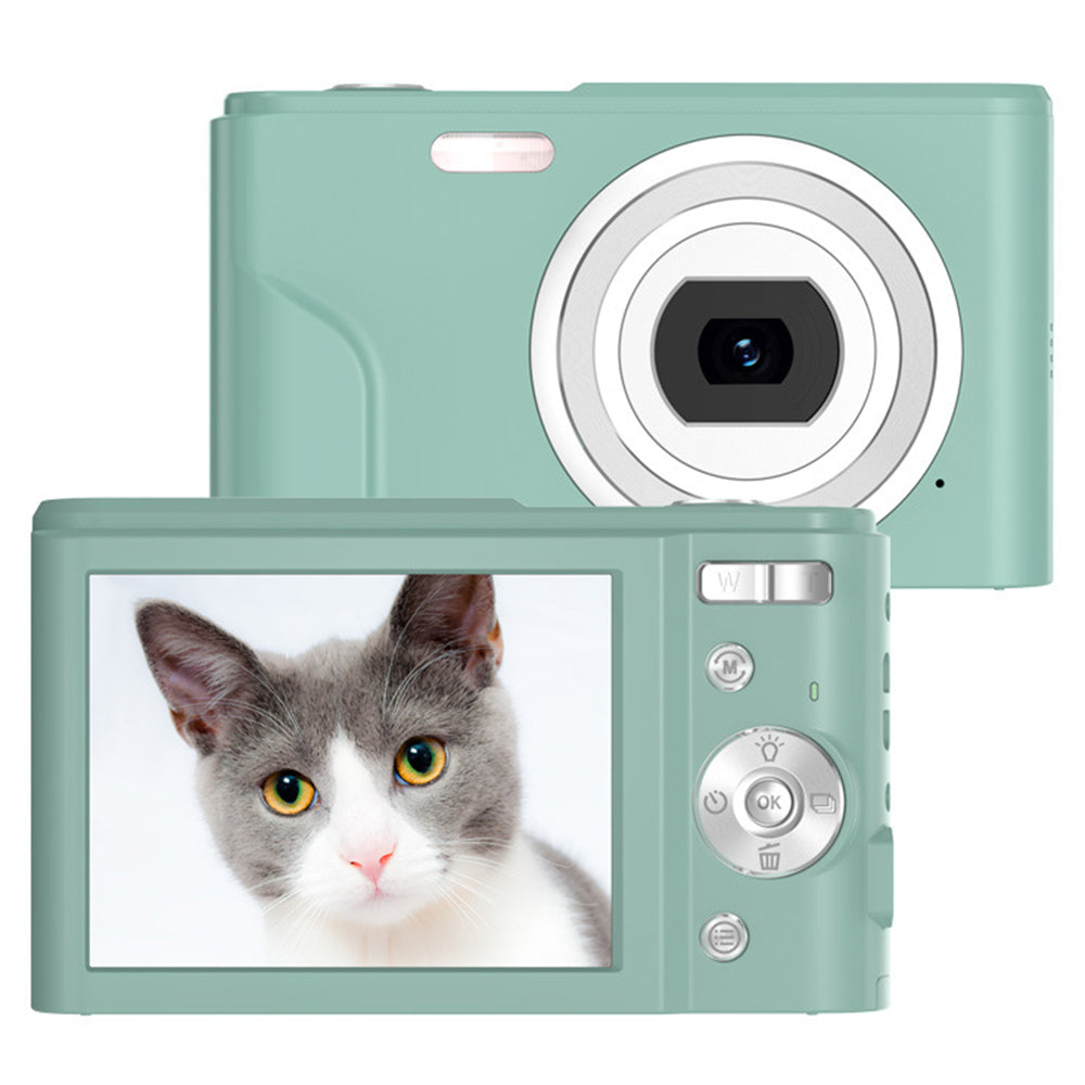DC311L-AF 2.4-inch Rechargeable Zoomable 48MP HD Digital Camera Student Home Camera - Mint Green / EU Plug