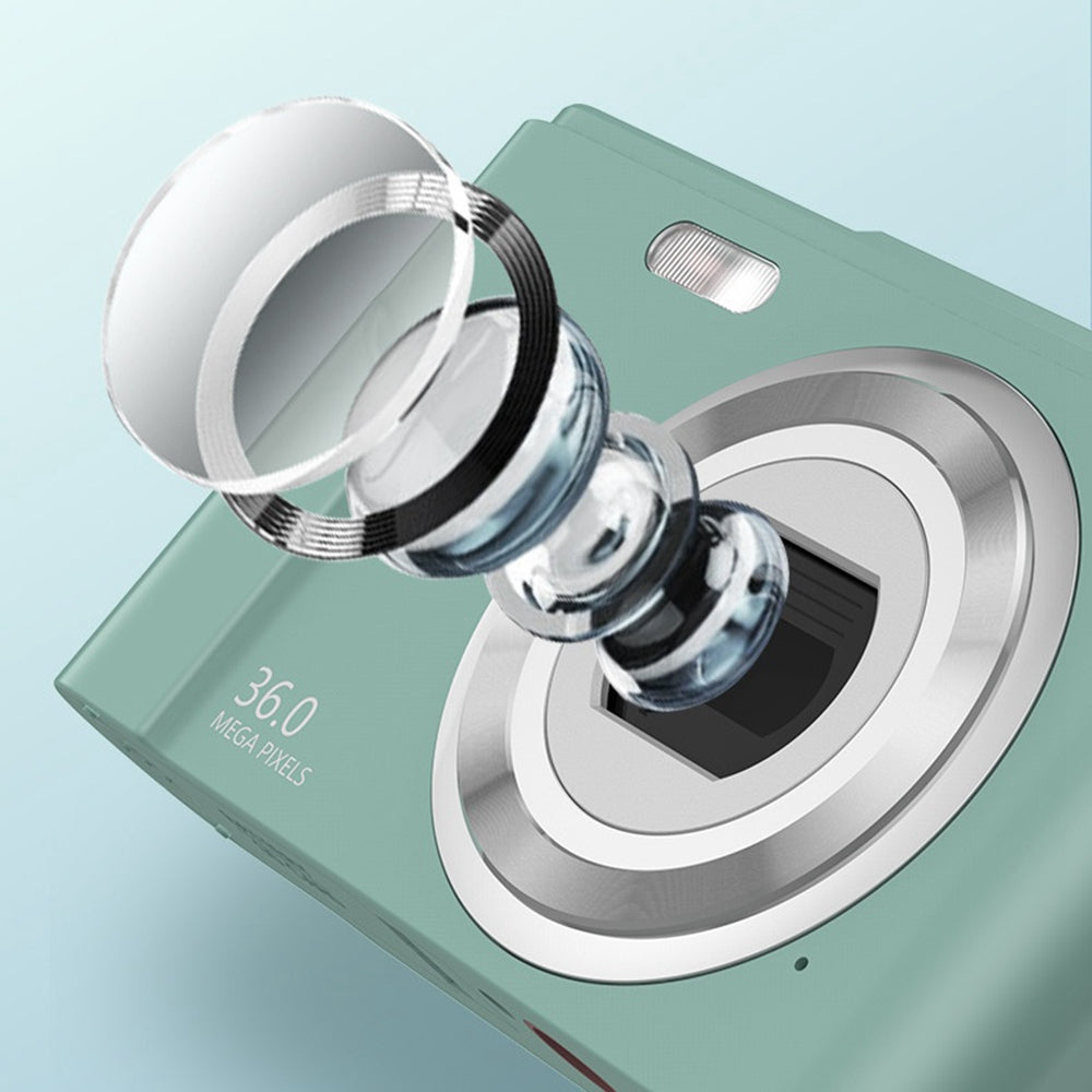 DC311L-AF 2.4-inch Rechargeable Zoomable 48MP HD Digital Camera Student Home Camera - Mint Green / EU Plug