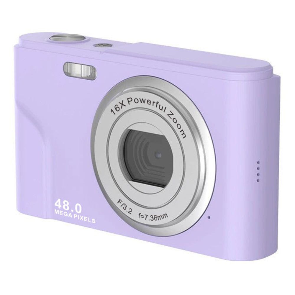 DC311L-AF 2.4-inch Rechargeable Zoomable 48MP HD Digital Camera Student Home Camera - Purple / EU Plug