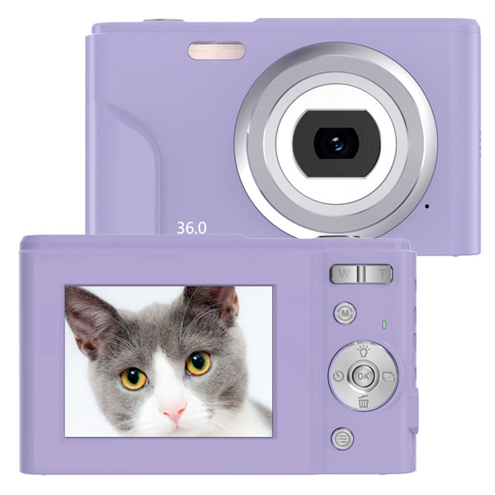 DC311L-AF 2.4-inch Rechargeable Zoomable 48MP HD Digital Camera Student Home Camera - Purple / EU Plug