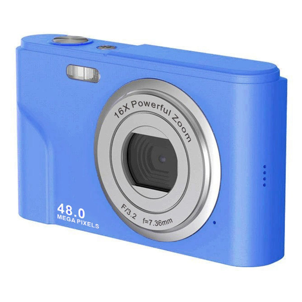DC311L-AF 2.4-inch Rechargeable Zoomable 48MP HD Digital Camera Student Home Camera - Blue / EU Plug