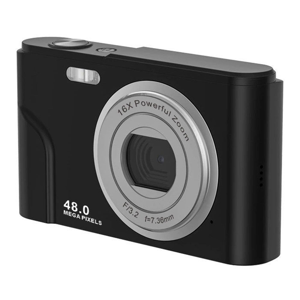 DC311L-AF 2.4-inch Rechargeable Zoomable 48MP HD Digital Camera Student Home Camera - Black / EU Plug
