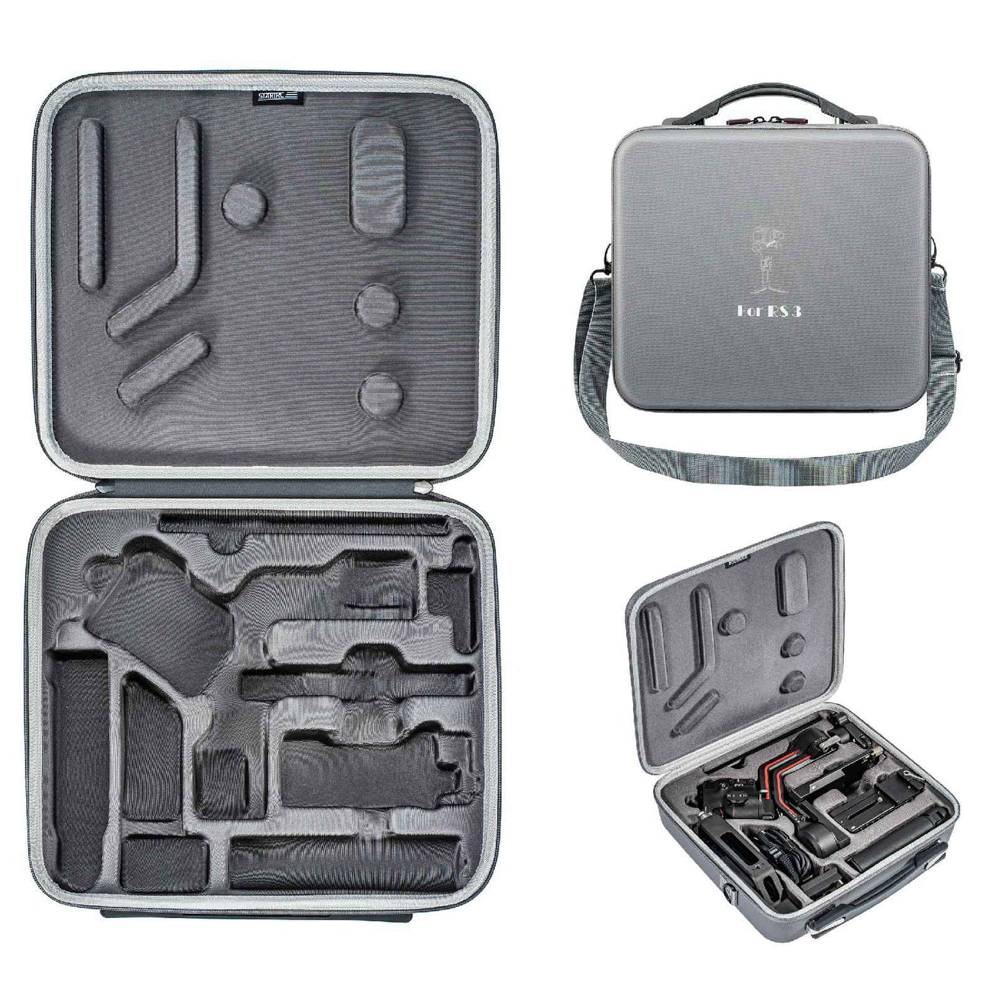 Uniqkart 1111100 for DJI Ronin RS 3 3-axis Gimbal Stabilizer Storage Carrying Case Shoulder Bag Travel Portable Protective Case