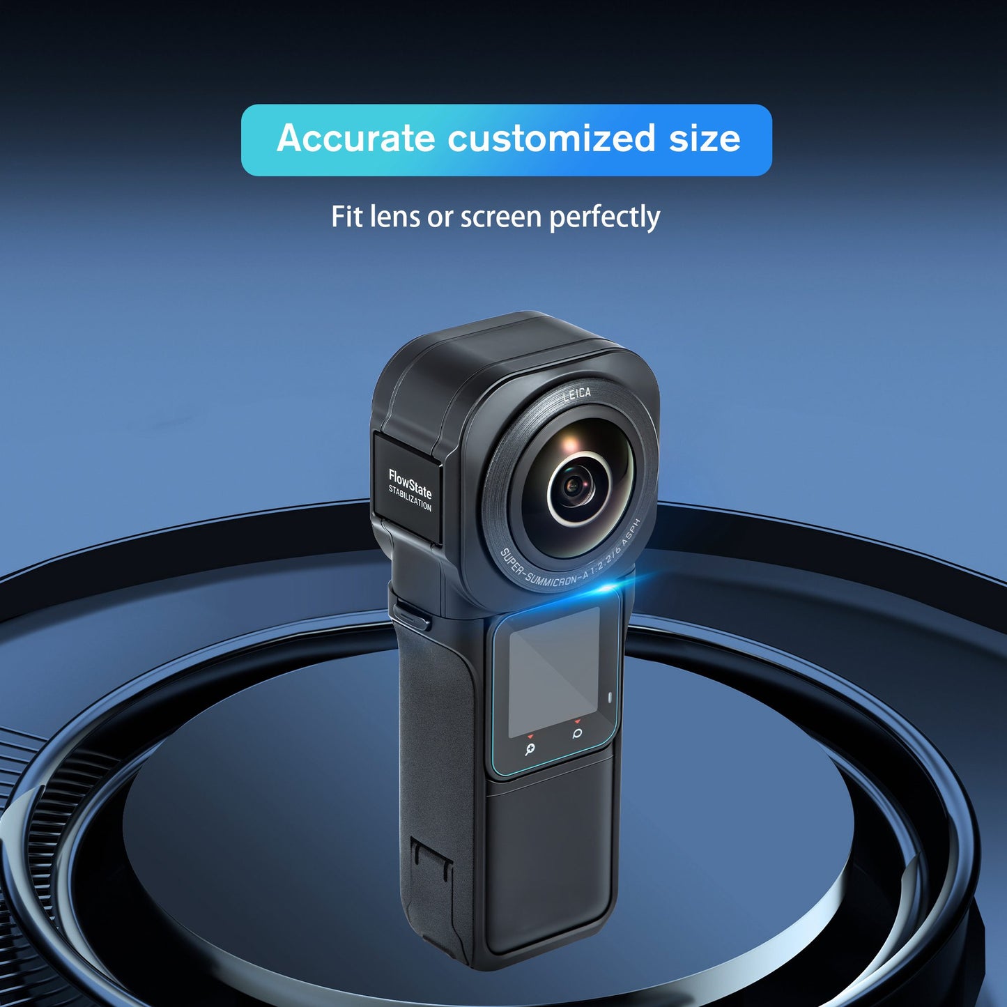 Uniqkart 1111065 for Insta360 ONE RS Panoramic Camera 2Pcs Tempered Glass Explosion-proof Screen Protector Cover Film