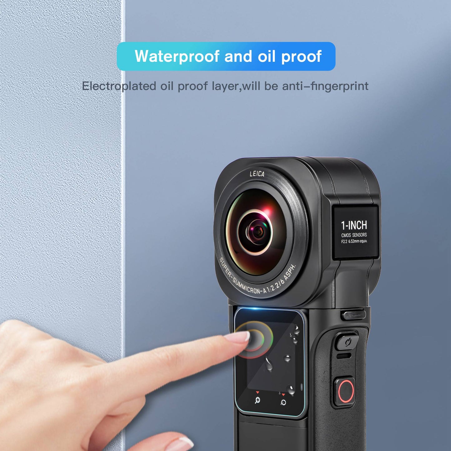 Uniqkart 1111065 for Insta360 ONE RS Panoramic Camera 2Pcs Tempered Glass Explosion-proof Screen Protector Cover Film