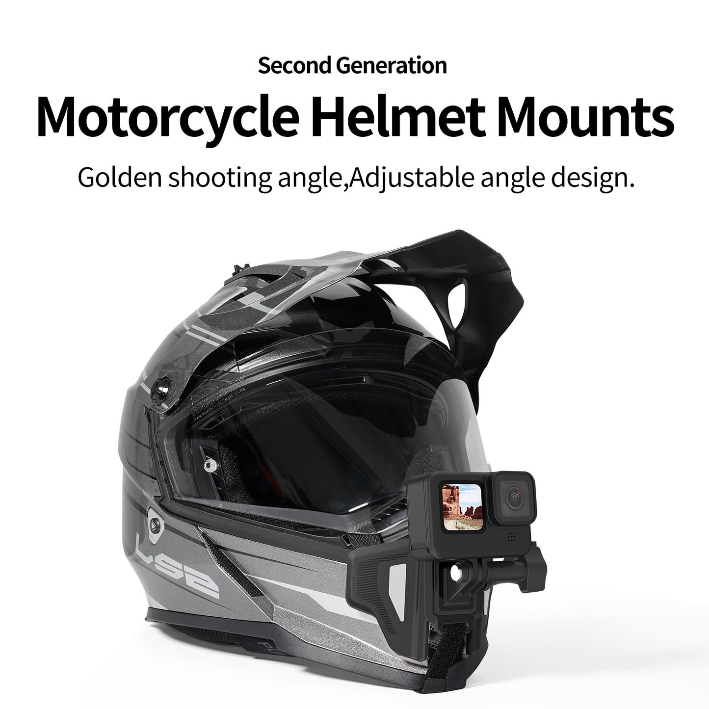 TELESIN GP-HBM-MT2-YH Motorcycle Helmet Chin Strap Shockproof Sports Camera Mount for Cycling Shooting Photography