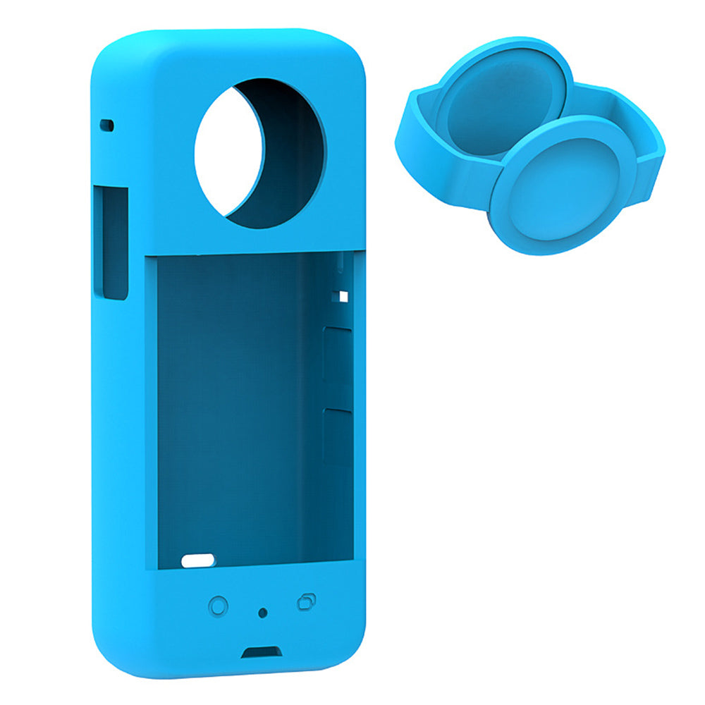 OX3-GJT-BK Silicone Protective Case for Insta360 One X3 Soft Sleeve Panoramic Camera Dustproof Shell - Blue