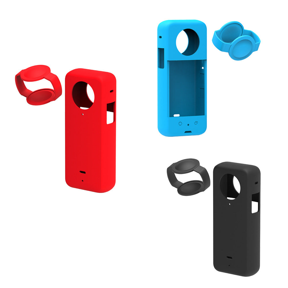OX3-GJT-BK Silicone Protective Case for Insta360 One X3 Soft Sleeve Panoramic Camera Dustproof Shell - Red