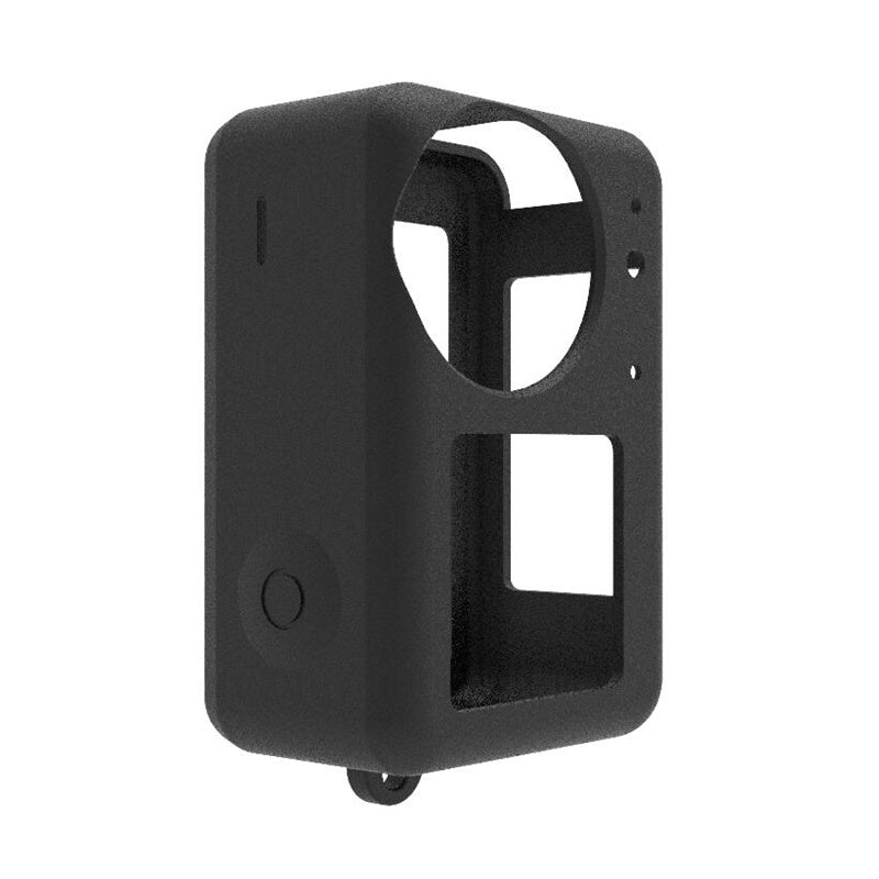 Uniqkart for DJI Osmo Action3 Silicone Case Camera Anti-drop Protective Sleeve with Lens Cover - Black