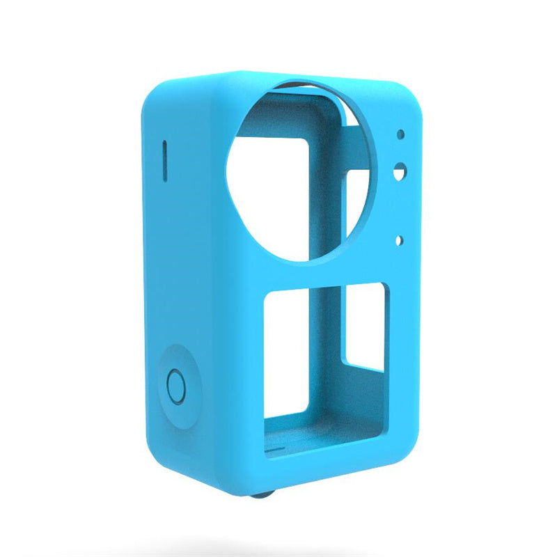 Uniqkart for DJI Osmo Action3 Silicone Case Camera Anti-drop Protective Sleeve with Lens Cover - Blue