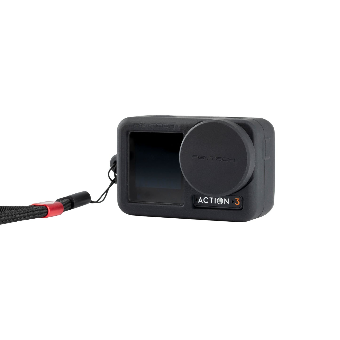 P-32C-030 For DJI Osmo Action 3 Camera Protective Case Soft Silicone Sleeve with Lens Cover and Lanyard