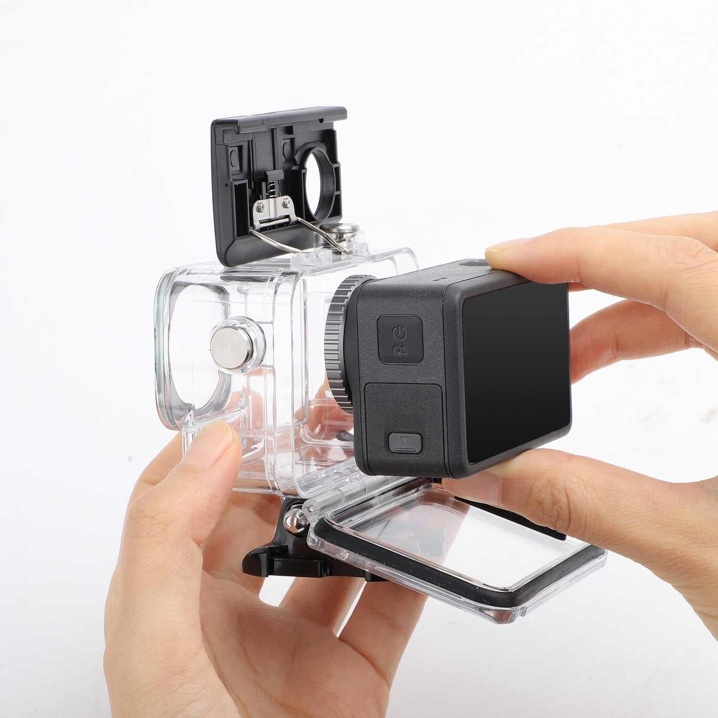 Uniqkart OA3-FS519 Waterproof Case for DJI OSMO Action 3 Camera Protective Case Anti-Drop Housing Shell for Underwater Diving Photography