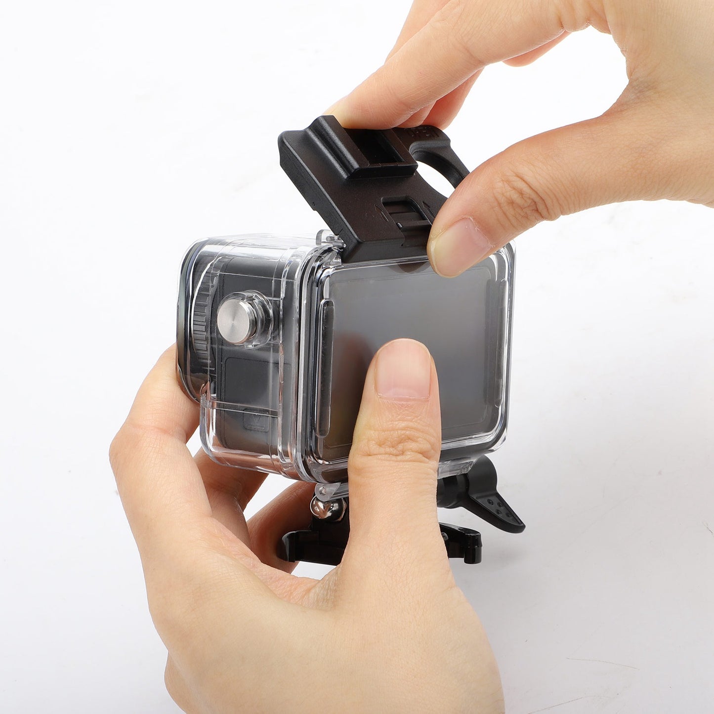 Uniqkart OA3-FS519 Waterproof Case for DJI OSMO Action 3 Camera Protective Case Anti-Drop Housing Shell for Underwater Diving Photography