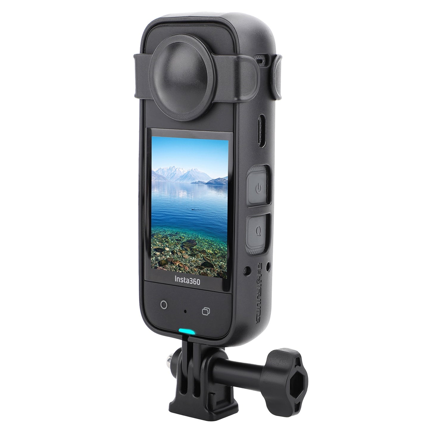 Uniqkart IST-BK518 Adapter Frame + Lens Cap for Insta360 X3 Camera Accessories Multifunction Housing Case Protective Shell with 1 / 4 Adapter Mount