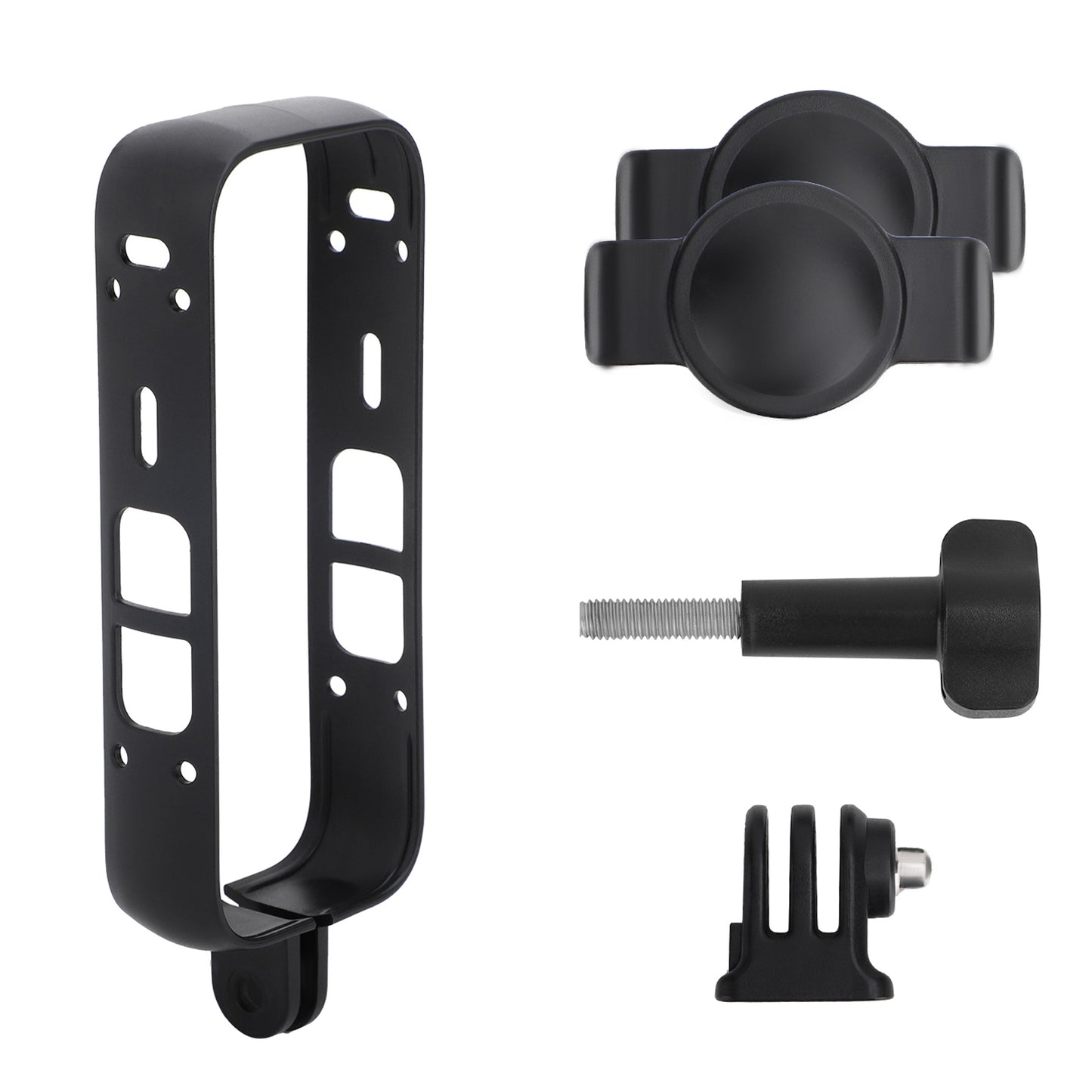 Uniqkart IST-BK518 Adapter Frame + Lens Cap for Insta360 X3 Camera Accessories Multifunction Housing Case Protective Shell with 1 / 4 Adapter Mount