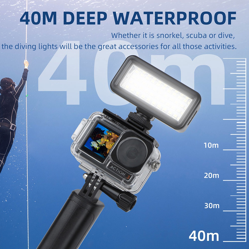 L545 Sports Camera Diving Fill Light Rechargeable IPX8 Waterproof Vlog Photography LED Lamp