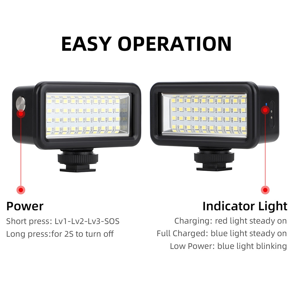 L545 Sports Camera Diving Fill Light Rechargeable IPX8 Waterproof Vlog Photography LED Lamp