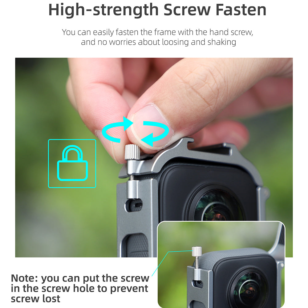 Uniqkart IST-BK514 For Insta360 X3 Camera Cage Aluminum Alloy Protective Frame Expansion Bracket
