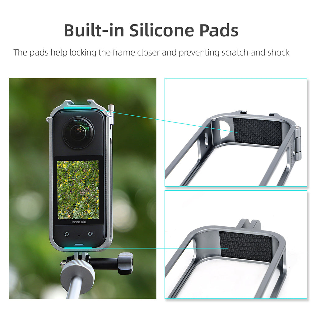 Uniqkart IST-BK514 For Insta360 X3 Camera Cage Aluminum Alloy Protective Frame Expansion Bracket