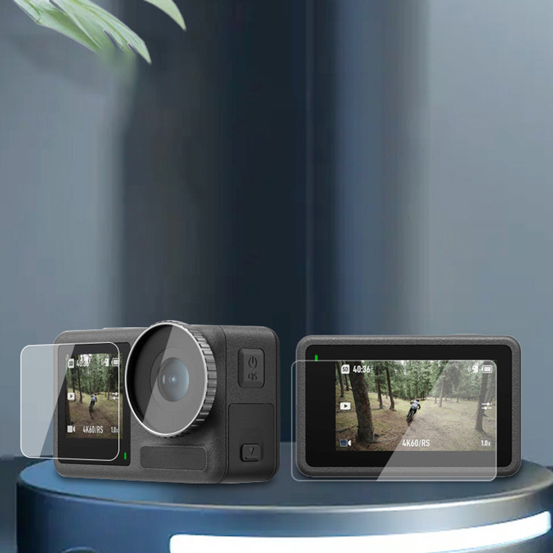 Tempered Glass Screen Protector Set for DJI Osmo Action 3 Sports Camera Battery Case + Lens Cover Action Camera Accessories