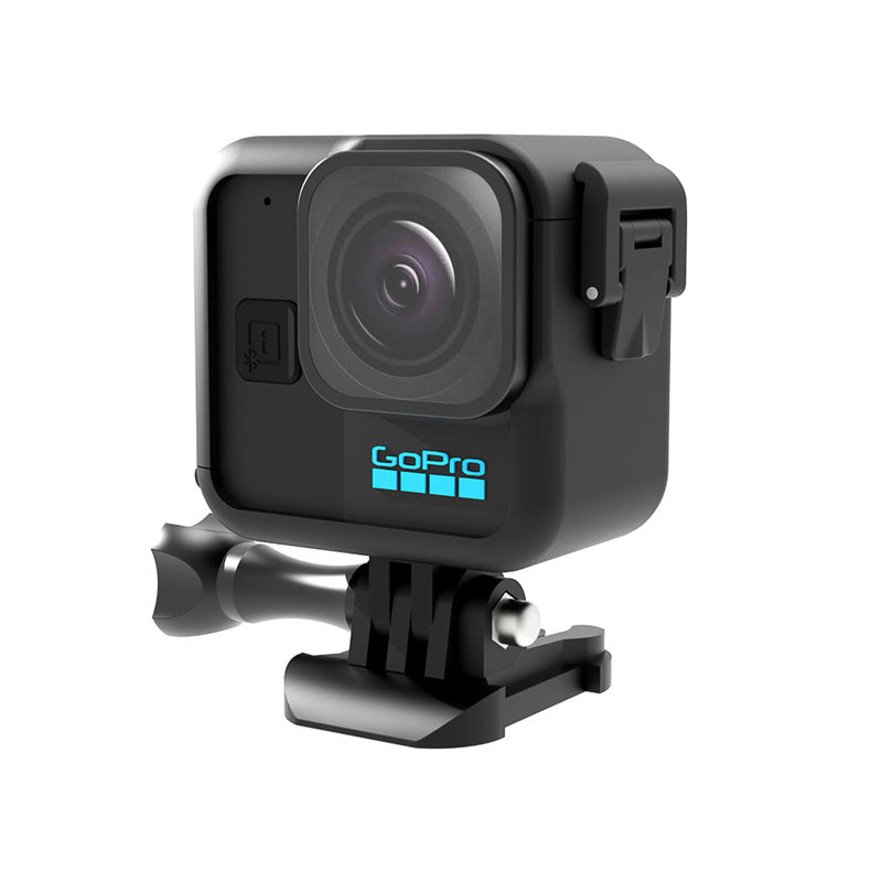 Uniqkart for GoPro Hero 11 Black Mini Camera Anti-drop Frame Protective Case with Base Bracket