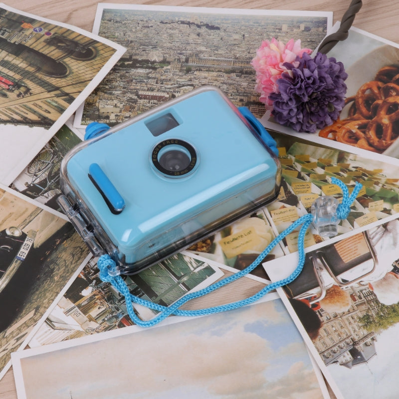 Underwater Vintage Camera Portable Mini 35mm Film Camera with Waterproof Case - Sky Blue