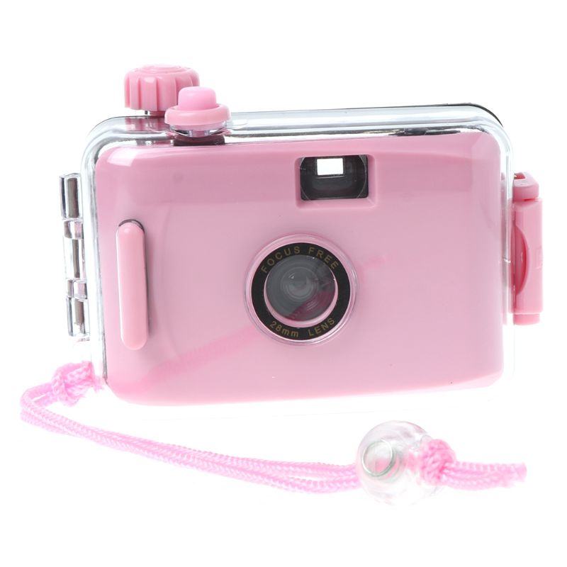 Underwater Vintage Camera Portable Mini 35mm Film Camera with Waterproof Case - Light Pink