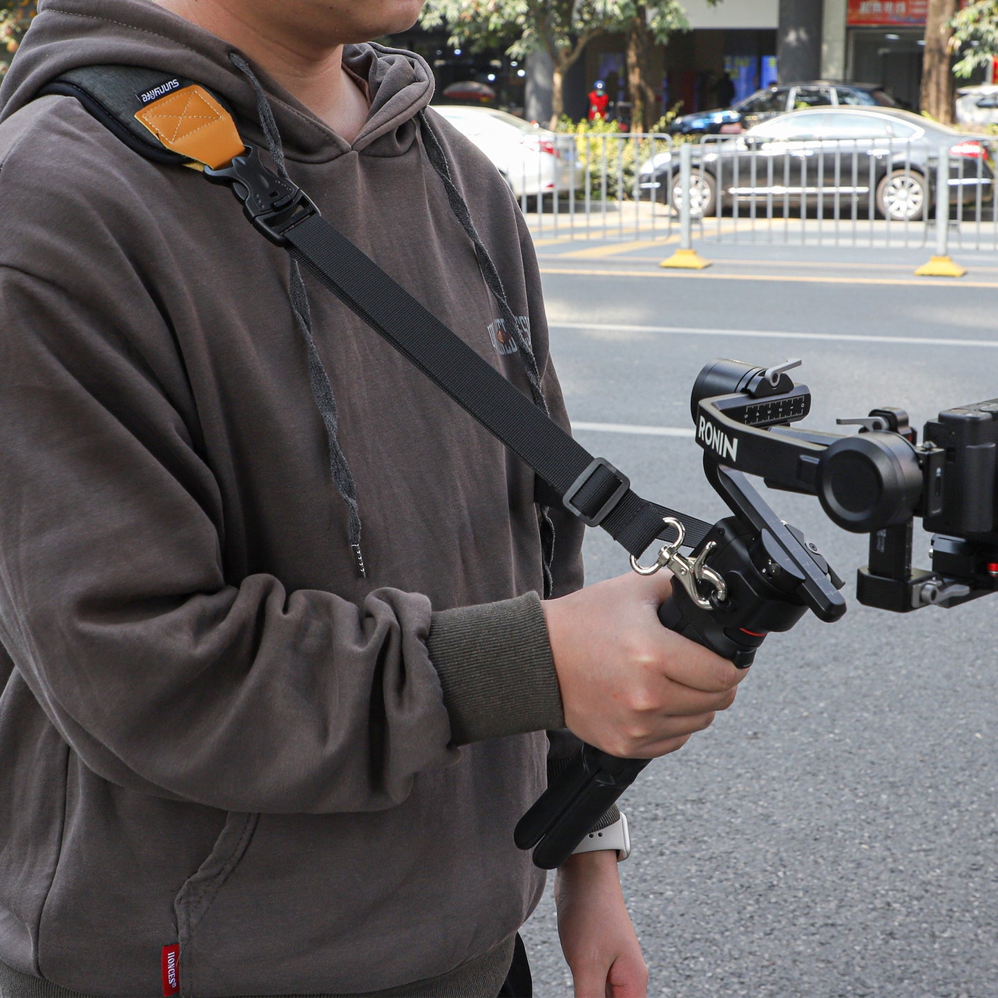 Uniqkart RO-GS560 For DJI RS 3 Mini Gimbal Camera Stabilizer Dual Metal Hook+Adjustable Neck Lanyard Shoulder Strap