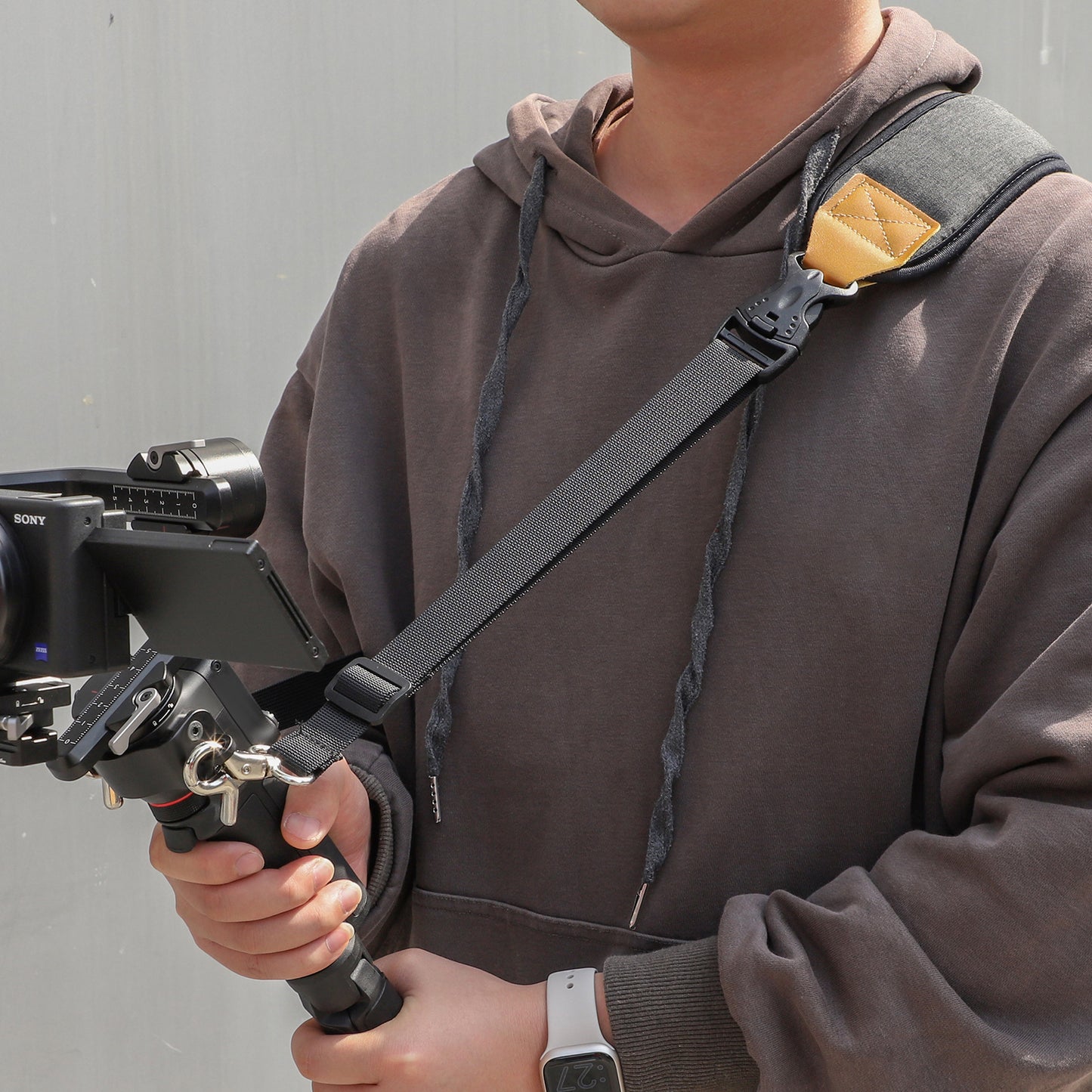 Uniqkart RO-GS560 For DJI RS 3 Mini Gimbal Camera Stabilizer Dual Metal Hook+Adjustable Neck Lanyard Shoulder Strap