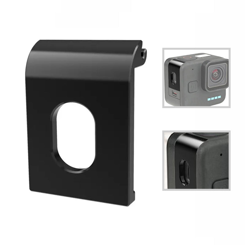 Uniqkart for GoPro Hero 11 Black Mini Camera Battery Cover Side Door Lid Uniqkart for Easy Passing Through Charging Cable