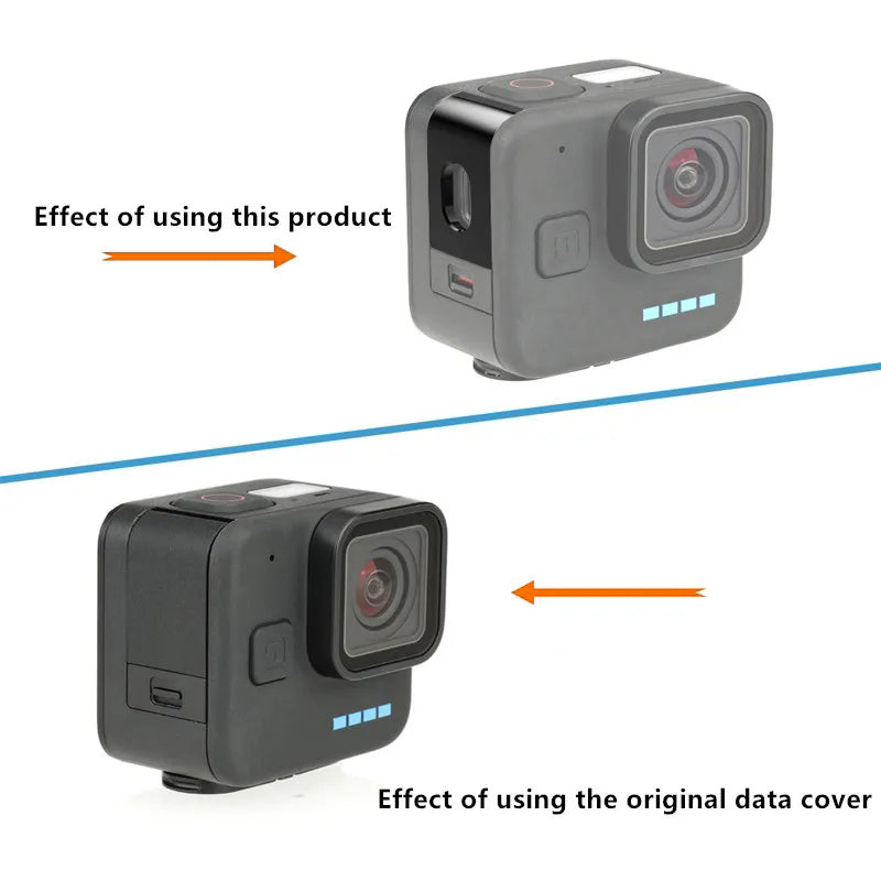 Uniqkart for GoPro Hero 11 Black Mini Camera Battery Cover Side Door Lid Uniqkart for Easy Passing Through Charging Cable