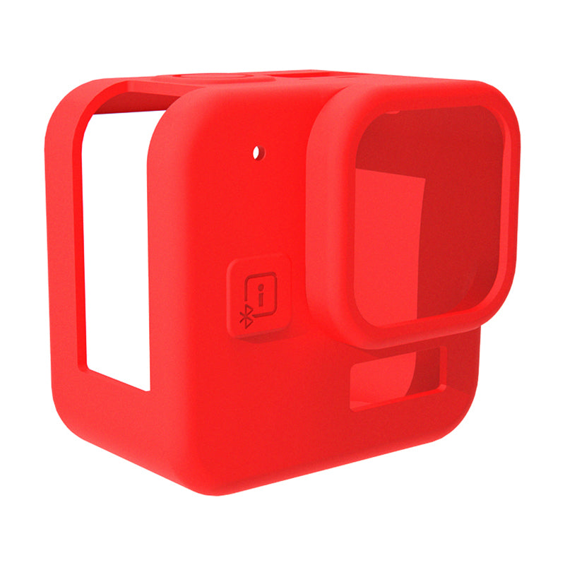 Uniqkart for GoPro Hero 11 Black Mini Silicone Protective Cover Action Camera Anti-collision Case with Tempered Glass Lens Film - Red