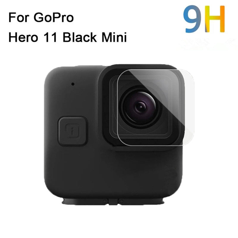 Uniqkart for GoPro Hero 11 Black Mini Action Camera Lens Tempered Glass Film Explosion-proof Lens Protector