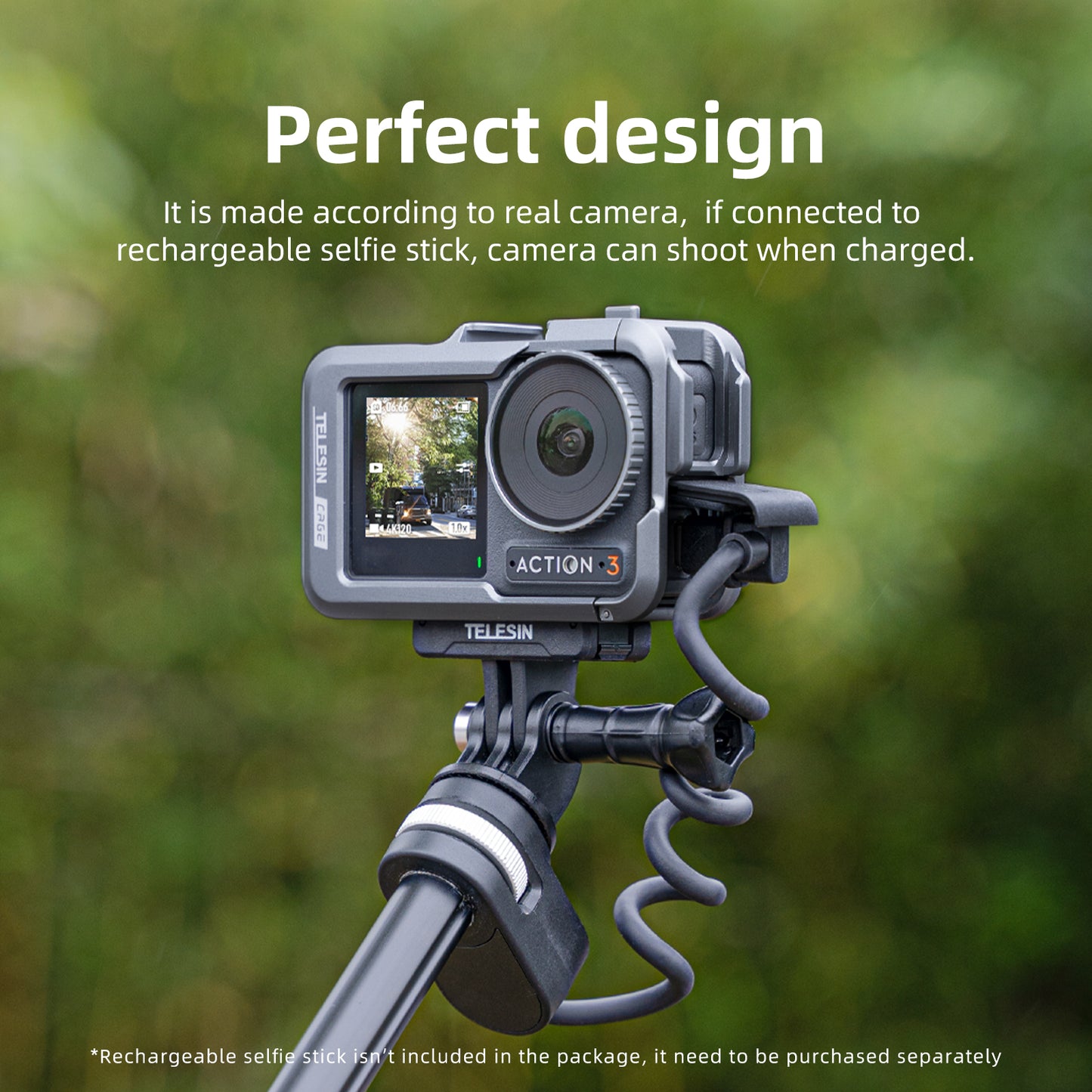 Uniqkart OA-FMS-004 For DJI Action3 Metal Combo Cage with Dual Cold Shoe Mount